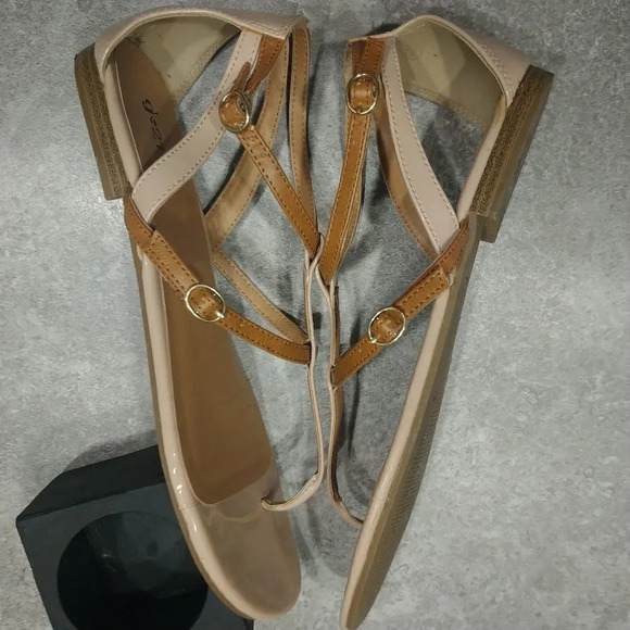 G21 Flat Strappy Sandals, Tan/Nude, 10 - Picture 5 of 9